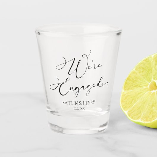 Verre A Shot Nous sommes engagés Elegant Minimalist Engagement (Devant)