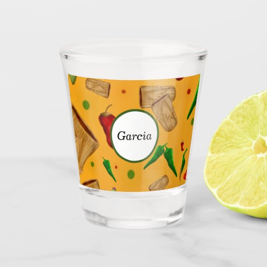 Verre A Shot Nouveau-Mexique Chile rouge et verte Tamales Zia N (Devant)