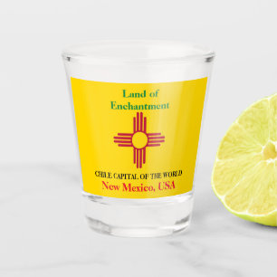 Verre A Shot Nouveau Mexique Chili Terre d'Enchantement Rouge o