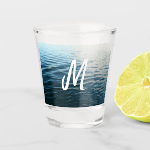 Verre A Shot Nuances d'eau bleue Photographie de la nature Abst