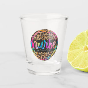 Verre A Shot "Nurse - Love, Inspire, Heal" en couleur arc-en-ci