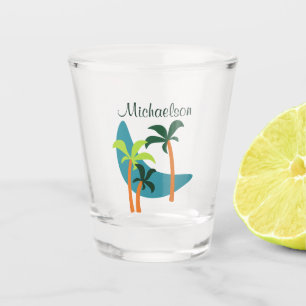 Verre A Shot Oasis moderne de palmiers du milieu du siècle