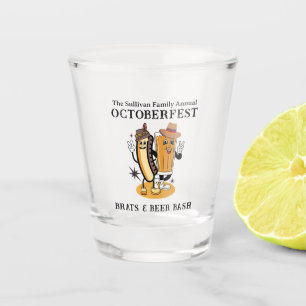 Verre A Shot Octoberfest Brats et bière Fall Party Retro