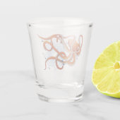 Verre A Shot Octopus Orange Mandala bleu (Dos)