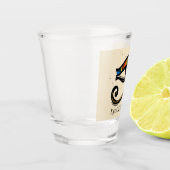 Verre A Shot OEil de Horus sur papyrus, hiéroglyphes égyptiens (Gauche)