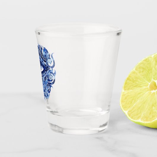 Verre A Shot Oeil mal grec Abstrait avec clé grecque (Droite)