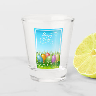 VERRE A SHOT OEUFS DE PÂQUES COLORÉS "HAPPY EASTER"