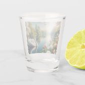 Verre A Shot OEuvre d'art printanière du lac des cygnes floraux (Dos)