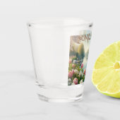 Verre A Shot OEuvre d'art printanière du lac des cygnes floraux (Gauche)