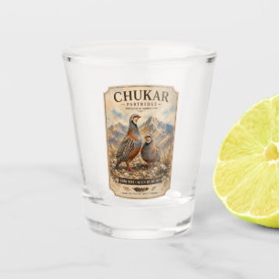 Verre A Shot Œuvre d'art représentant un couple de perdrix chou