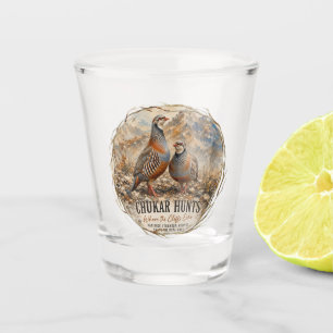 Verre A Shot Œuvre d'art représentant un couple de perdrix chuk