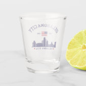 Verre A Shot Oklahoma City Flag & Skyline  (Dos)