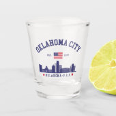 Verre A Shot Oklahoma City Flag & Skyline  (Devant)