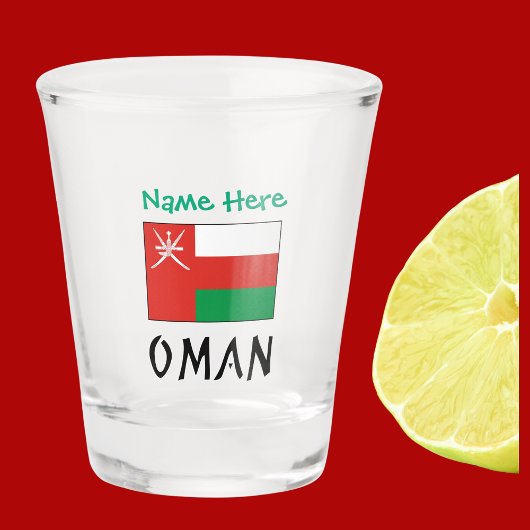 Verre A Shot Oman Omani Drapeau vert Personnalisation