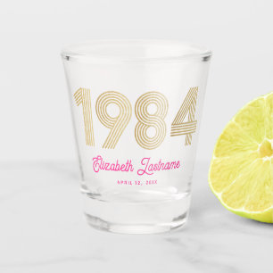 Verre A Shot Or rose 1984 40e anniversaire