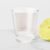 Verre A Shot Or Rose - Rose Pâle Argent Pailleté Monogramme (Dos)