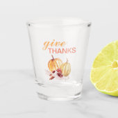 Verre A Shot Orange et Rouge à la mode Merci et Citrouille (Devant)