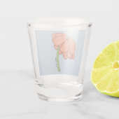Verre A Shot Orange Flower with Blue background (Dos)