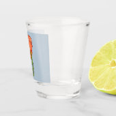 Verre A Shot Orange Flower with Blue background (Droite)