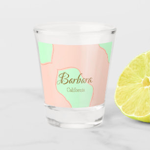 Verre A Shot Orange vert pastel bohème ajouter nom lieu rustiqu