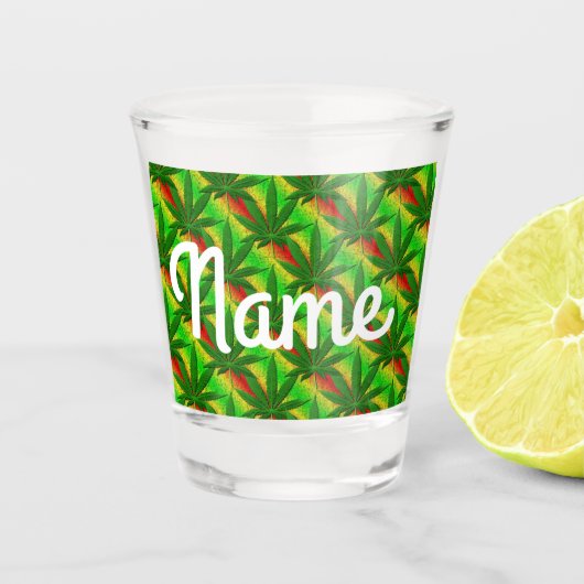 Verre A Shot Oreillers de Green Weed (Devant)