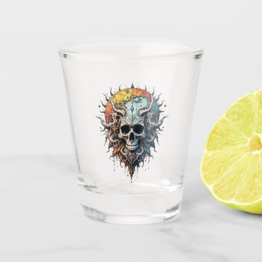 Verre A Shot Ornate Cosmic Skull Gothic Baroque Mandala  (Devant)