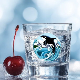 Verre A Shot Orque Majestueux Baleine Tueuse Vagues Bleues Océa