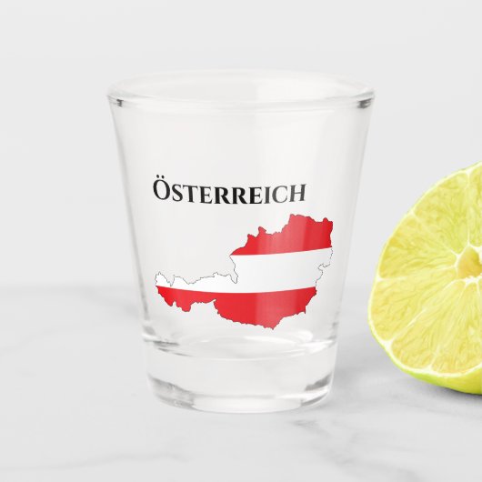 Verre A Shot Österreich Autriche Carte du drapeau autrichien (Devant)