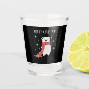 Verre A Shot Ours polaire mignon Joyeux Noël Noël