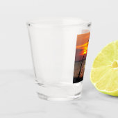 Verre A Shot Outer Banks North Carolina Beach Sunset Orange Sky (Gauche)