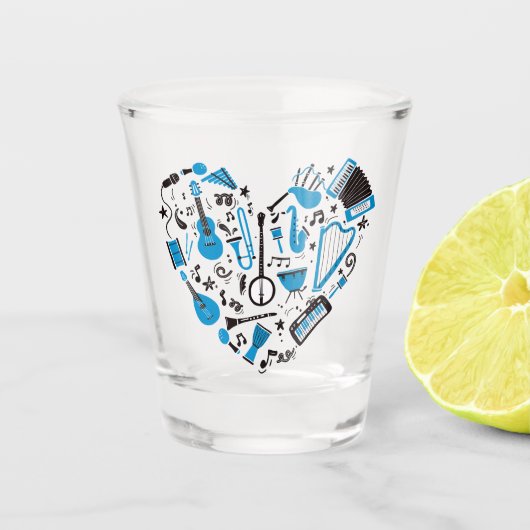 Verre A Shot Outil de coeur Musicien (Devant)