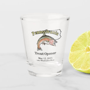 Verre A Shot Ouvrage personnalisé de truite de Pennsylvanie