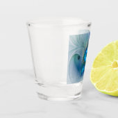 Verre A Shot Ovations debout, Fractale abstraite bleu turquoise (Gauche)