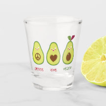 Paix, amour, design avocat végétalien