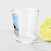 Verre A Shot Palmiers bleus de la plage de sable de Tahiti (Droite)