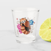 Verre A Shot Panda Rouge Lotus Fleurs Henné (Devant)