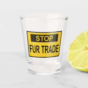 Verre A Shot Panneau commercial Stop Fur jaune