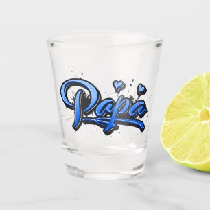 Verre A Shot Papa bleu Heart Graffiti