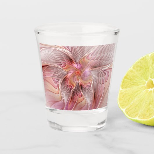 Verre A Shot Papillon Abstrait coloré Imaginaire Fractal Art (Devant)