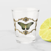 Verre A Shot Papillon gothique noir et vert (Devant)
