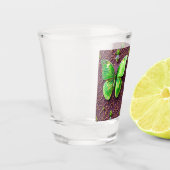 Verre A Shot Papillon vert en optique 3D (Gauche)