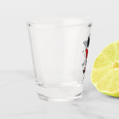 Verre A Shot Papillons noirs et rouges volants (Gauche)