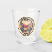 Verre A Shot Parc d'état de Potato Creek Indiana Emblem (Devant)