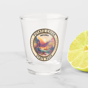 Verre A Shot Parc d'état de Potato Creek Indiana Emblem