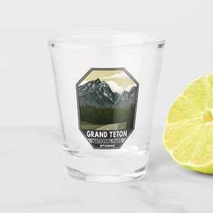 Verre A Shot Parc national de Grand Teton Wyoming Road Vintage