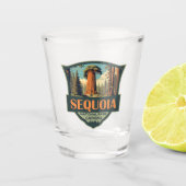 Verre A Shot Parc national de Sequoia Illustration Rétro (Devant)
