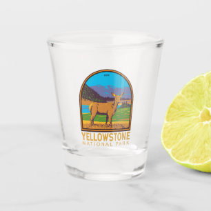 Verre A Shot Parc national de Yellowstone Mule Deer Vintage