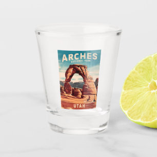 Verre A Shot Parc national des Arches Vintage voyage Utah Retro