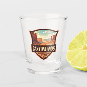 Verre A Shot Parc national des Canyons Illustration Rétro