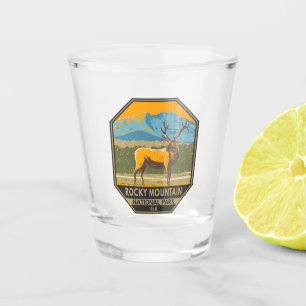 Verre A Shot Parc national des Rocheuses Colorado Elk Vintage